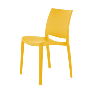 HomeRoots Set of Four Gold Heavy-Duty Stacking Chairs - Weather-Resistant, Modern Design for Indoor & Outdoor Use 565216