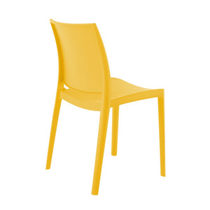 HomeRoots Set of Four Gold Heavy-Duty Stacking Chairs - Weather-Resistant, Modern Design for Indoor & Outdoor Use 565216
