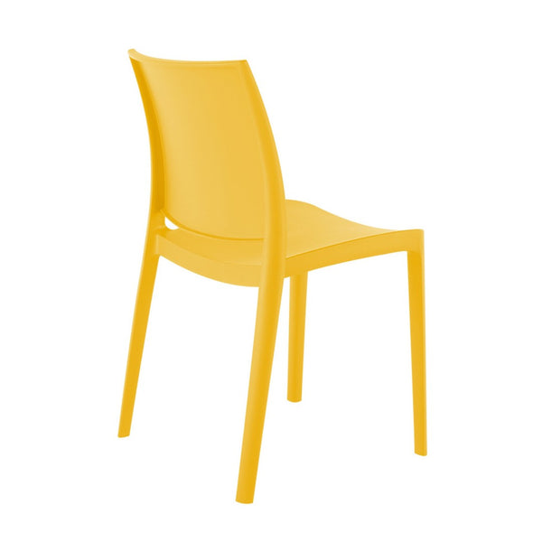 HomeRoots Set of Four Gold Heavy-Duty Stacking Chairs - Weather-Resistant, Modern Design for Indoor & Outdoor Use 565216