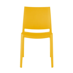 HomeRoots Set of Four Gold Heavy-Duty Stacking Chairs - Weather-Resistant, Modern Design for Indoor & Outdoor Use 565216