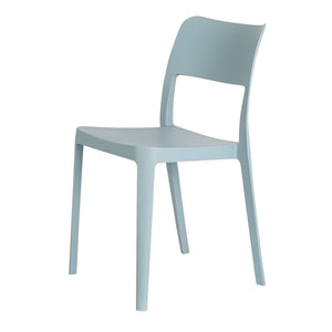 HomeRoots Set of Two Stylish Baby Blue Stackable Plastic Chairs for Indoor & Outdoor Comfort & Durability 565223