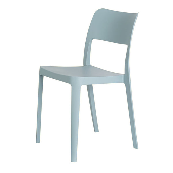 HomeRoots Set of Two Stylish Baby Blue Stackable Plastic Chairs for Indoor & Outdoor Comfort & Durability 565223