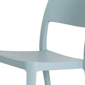 HomeRoots Set of Two Stylish Baby Blue Stackable Plastic Chairs for Indoor & Outdoor Comfort & Durability 565223