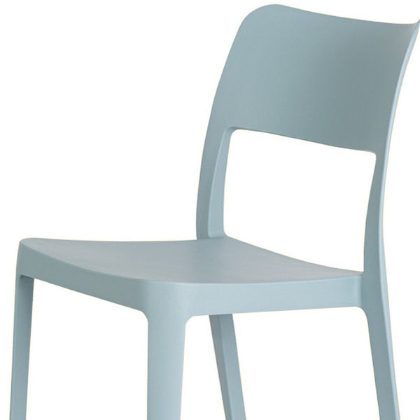 HomeRoots Set of Two Stylish Baby Blue Stackable Plastic Chairs for Indoor & Outdoor Comfort & Durability 565223