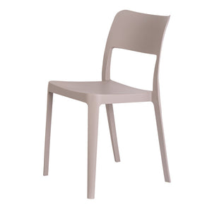HomeRoots Set of Two Taupe Heavy-Duty Stacking Accent Chairs for Stylish Outdoor & Indoor Seating Solutions 565224