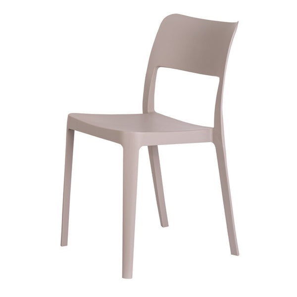 HomeRoots Set of Two Taupe Heavy-Duty Stacking Accent Chairs for Stylish Outdoor & Indoor Seating Solutions 565224