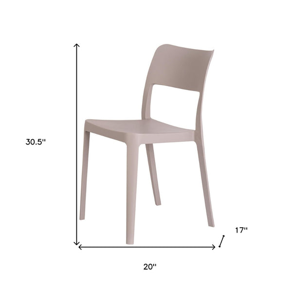 HomeRoots Set of Two Taupe Heavy-Duty Stacking Accent Chairs for Stylish Outdoor & Indoor Seating Solutions 565224