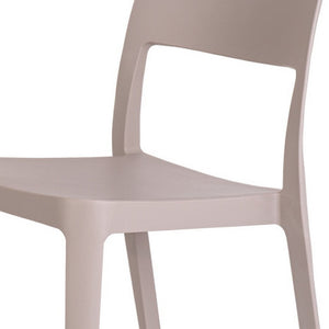 HomeRoots Set of Two Taupe Heavy-Duty Stacking Accent Chairs for Stylish Outdoor & Indoor Seating Solutions 565224