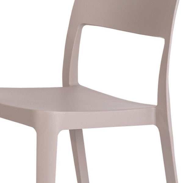 HomeRoots Set of Two Taupe Heavy-Duty Stacking Accent Chairs for Stylish Outdoor & Indoor Seating Solutions 565224