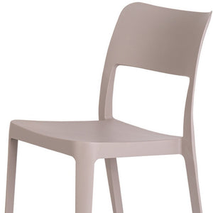 HomeRoots Set of Two Taupe Heavy-Duty Stacking Accent Chairs for Stylish Outdoor & Indoor Seating Solutions 565224