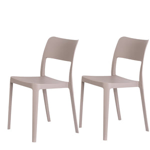 HomeRoots Set of Two Taupe Heavy-Duty Stacking Accent Chairs for Stylish Outdoor & Indoor Seating Solutions 565224