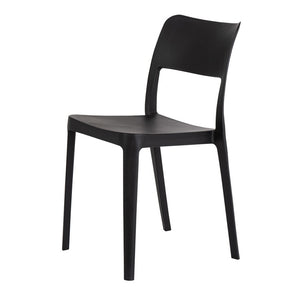 HomeRoots Set of Two Stylish Black Stacking Accent Chairs for Outdoor Comfort and Space-Saving Convenience 565225