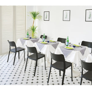 HomeRoots Set of Two Stylish Black Stacking Accent Chairs for Outdoor Comfort and Space-Saving Convenience 565225