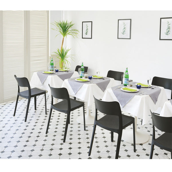 HomeRoots Set of Two Stylish Black Stacking Accent Chairs for Outdoor Comfort and Space-Saving Convenience 565225