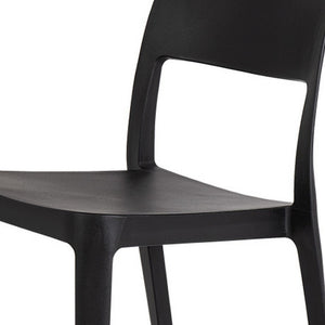 HomeRoots Set of Two Stylish Black Stacking Accent Chairs for Outdoor Comfort and Space-Saving Convenience 565225