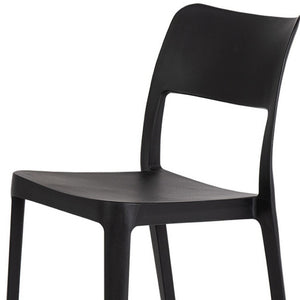 HomeRoots Set of Two Stylish Black Stacking Accent Chairs for Outdoor Comfort and Space-Saving Convenience 565225