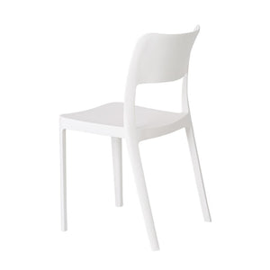 HomeRoots Set of Two White Heavy-Duty Plastic Stacking Accent Chairs for Outdoor and Indoor Use 565226
