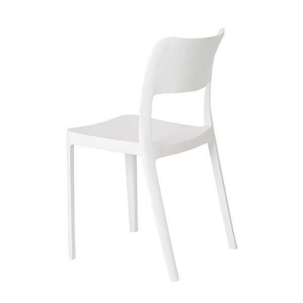 HomeRoots Set of Two White Heavy-Duty Plastic Stacking Accent Chairs for Outdoor and Indoor Use 565226