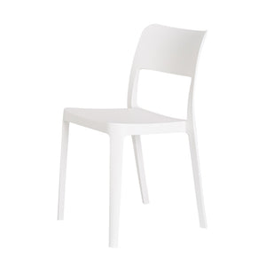 HomeRoots Set of Two White Heavy-Duty Plastic Stacking Accent Chairs for Outdoor and Indoor Use 565226