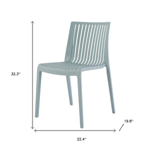 HomeRoots Set of Two Baby Blue Stacking Accent Chairs - Durable, Modern Design for Indoor & Outdoor Use 565227
