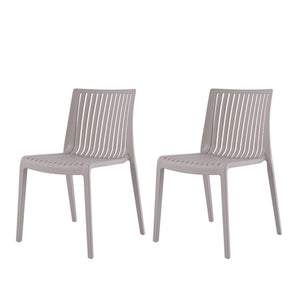 HomeRoots Set of Two Taupe Heavy-Duty Stacking Accent Chairs – Stylish, Durable, and Space-Saving Design! 565228
