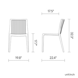 HomeRoots Set of Two Black Heavy-Duty Stacking Accent Chairs - Weather-Resistant, Versatile & Space-Saving! 565229