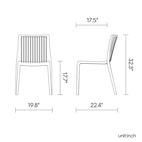 HomeRoots Set of Two Black Heavy-Duty Stacking Accent Chairs - Weather-Resistant, Versatile & Space-Saving! 565229