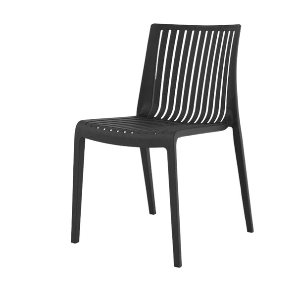 HomeRoots Set of Two Black Heavy-Duty Stacking Accent Chairs - Weather-Resistant, Versatile & Space-Saving! 565229