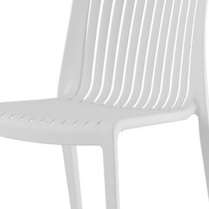 HomeRoots Set of Two Modern White Heavy-Duty Plastic Stacking Accent Chairs for Indoor and Outdoor Use 565230