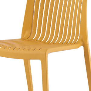 HomeRoots Set of Two Elegant Gold Stacking Chairs - Durable, Lightweight Outdoor Seating for Versatile Use 565231