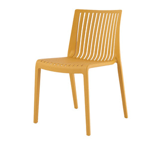 HomeRoots Set of Two Elegant Gold Stacking Chairs - Durable, Lightweight Outdoor Seating for Versatile Use 565231