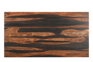 HomeRoots 75" Brown Solid Wood Pedestal Table - Modern Design, Durable Sheesham, Seats 6, Perfect for Dining Rooms! 565232