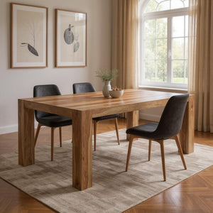 HomeRoots 75" Solid Sheesham Wood Dining Table - Rustic Elegance for Dining, Entertaining & Home Workspace 565233