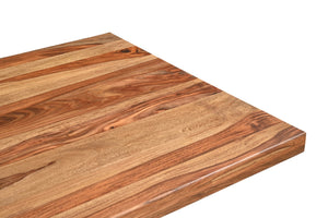 HomeRoots 75" Solid Wood Pedestal Dining Table - Timeless Brown Finish, Seats 6, Versatile for Any Space 565234
