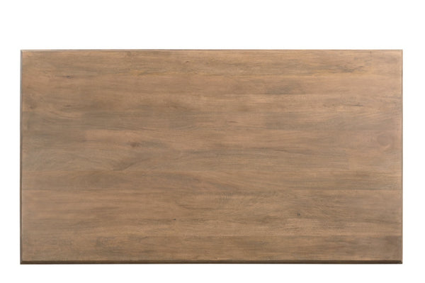 HomeRoots 96" Brown Solid Wood Double Pedestal Dining Table – Timeless Elegance for Family Gatherings & Workspaces 565238
