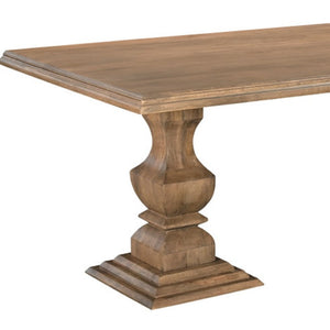 HomeRoots 96" Brown Solid Wood Double Pedestal Dining Table – Timeless Elegance for Family Gatherings & Workspaces 565238