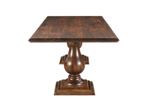 HomeRoots 96" Dark Brown Solid Wood Dining Table with Carved Double Pedestal Base - Stylish & Versatile Design 565239