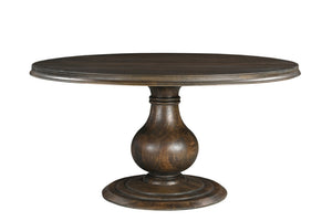 HomeRoots 60" Brown Solid Mango Wood Round Pedestal Dining Table - Timeless Design & Comfort for Six 565240