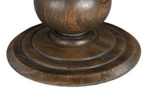 HomeRoots 60" Brown Solid Mango Wood Round Pedestal Dining Table - Timeless Design & Comfort for Six 565240