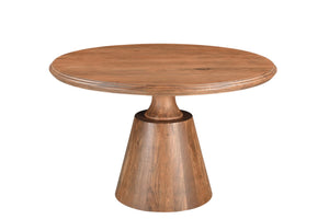 HomeRoots 48" Natural Wood Pedestal Round Dining Table - Elegant Solid Acacia Design for Cozy Gatherings 565244