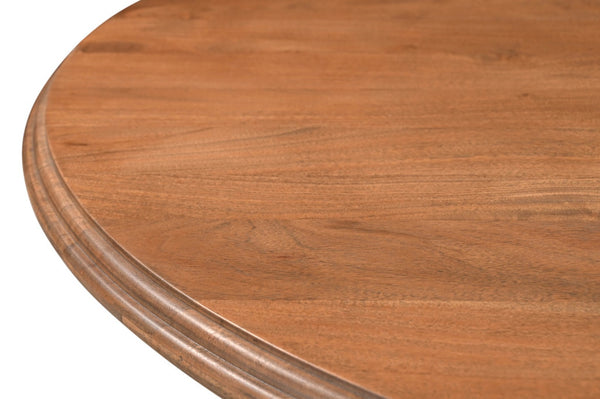 HomeRoots 48" Natural Wood Pedestal Round Dining Table - Elegant Solid Acacia Design for Cozy Gatherings 565244