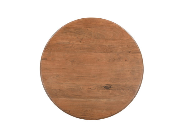 HomeRoots 48" Natural Wood Pedestal Round Dining Table - Elegant Solid Acacia Design for Cozy Gatherings 565244
