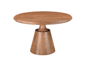 HomeRoots 48" Natural Wood Pedestal Round Dining Table - Elegant Solid Acacia Design for Cozy Gatherings 565244