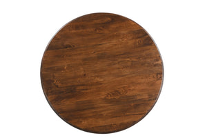 HomeRoots 48" Brown Solid Wood Round Dining Table with Pedestal Base - Timeless Design for Family Gatherings 565246