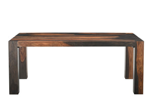 HomeRoots 75" Solid Sheesham Wood Dining Table - Dark Brown Multi-Tonal Finish for Modern Rustic Elegance 565248
