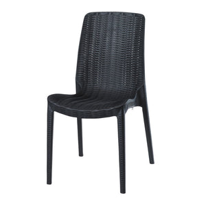 HomeRoots Set of Four Black Heavy Duty Stacking Dining Chairs - Stylish, Durable & Space-Saving for Outdoors! 565254