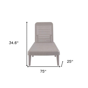 HomeRoots 75" Taupe Heavy-Duty Plastic Outdoor Chaise Lounge - Stylish, Stackable, and Comfortable Relaxation Solution 565258