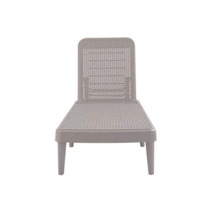 HomeRoots 75" Taupe Heavy-Duty Plastic Outdoor Chaise Lounge - Stylish, Stackable, and Comfortable Relaxation Solution 565258