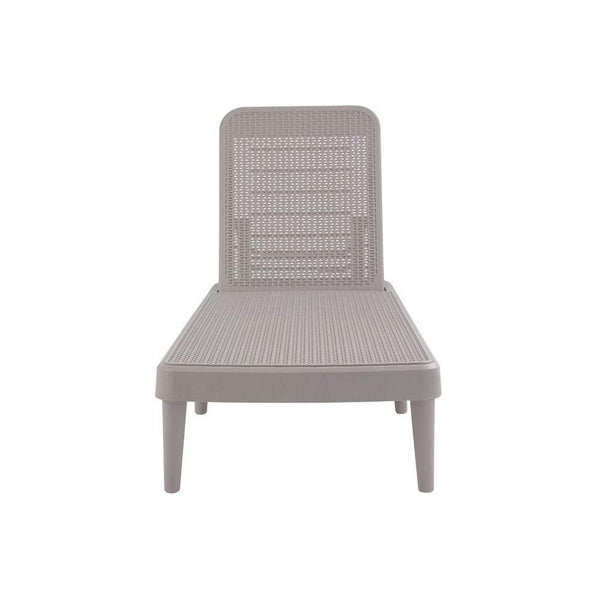 HomeRoots 75" Taupe Heavy-Duty Plastic Outdoor Chaise Lounge - Stylish, Stackable, and Comfortable Relaxation Solution 565258