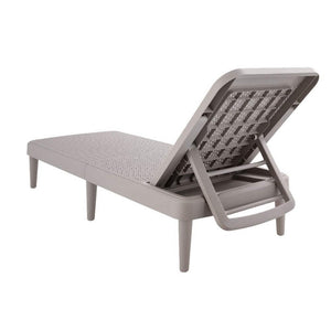 HomeRoots 75" Taupe Heavy-Duty Plastic Outdoor Chaise Lounge - Stylish, Stackable, and Comfortable Relaxation Solution 565258